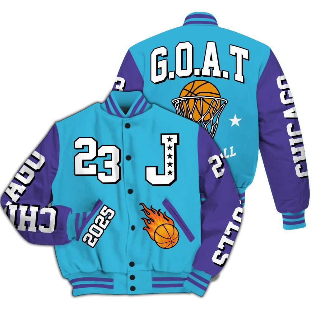 Varsity Jacket To Match Retro Aqua 6s - Chicago 23 Basketball All Over Print