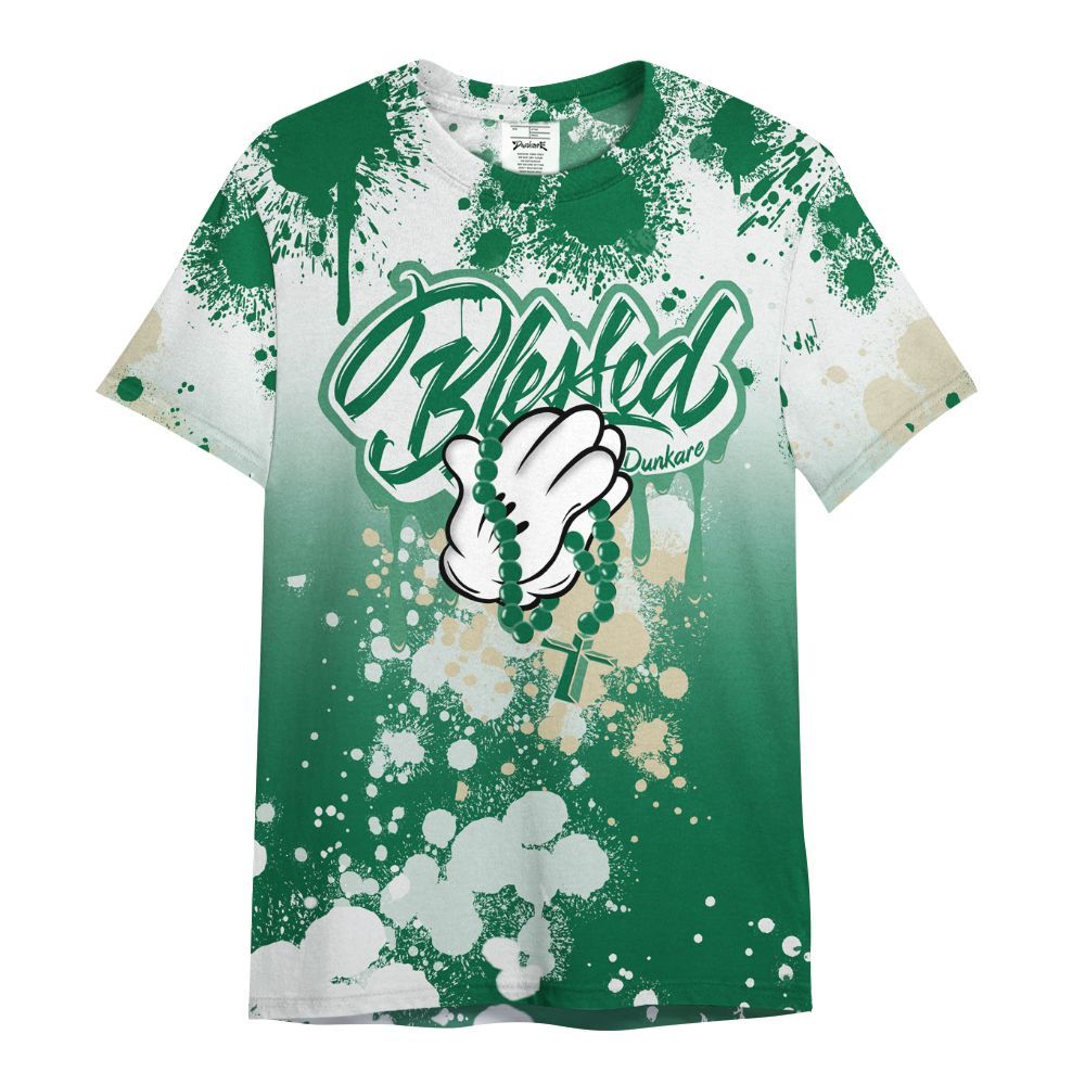 Shirt To Match Pine Green 4s - God Blessed Ink Drip All Over Print