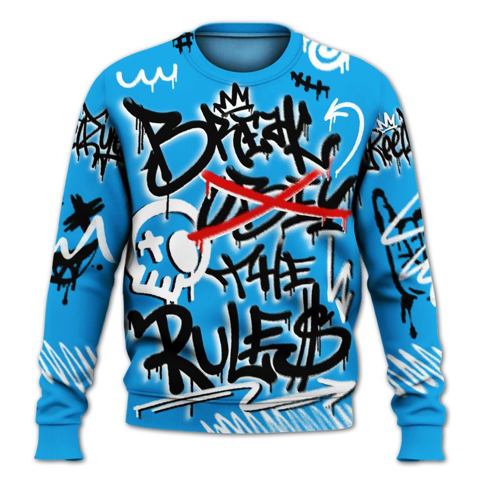 Sweatshirt To Match Black University Blue 2022 13s - Break Rules Streetwear All Over Print