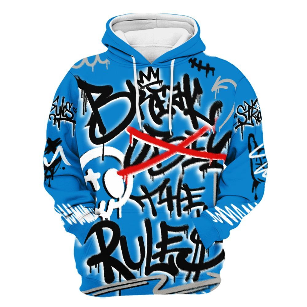 Hoodie To Match Industrial Blue 4s - Break Rules Streetwear All Over Print
