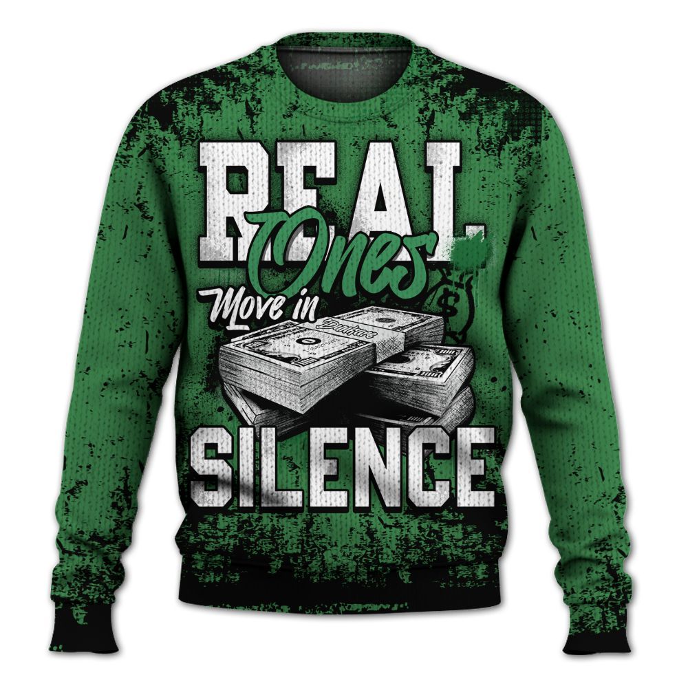 Knitted Sweater To Match Lucky Green 1s - Move In Silence Money Street Retro