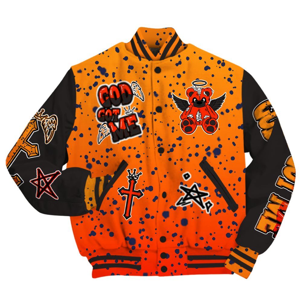 Varsity Jacket To Match Air Max DN Safari Olympic - Gods Guides Me Bear All Over Print