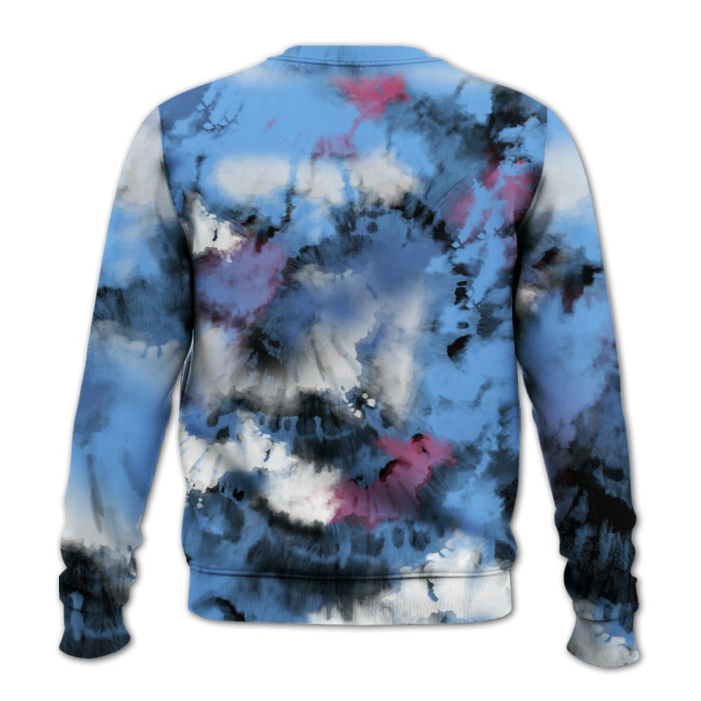 Sweatshirt To Match University Blue 6s - God Blessed Tie Dye All Over Print