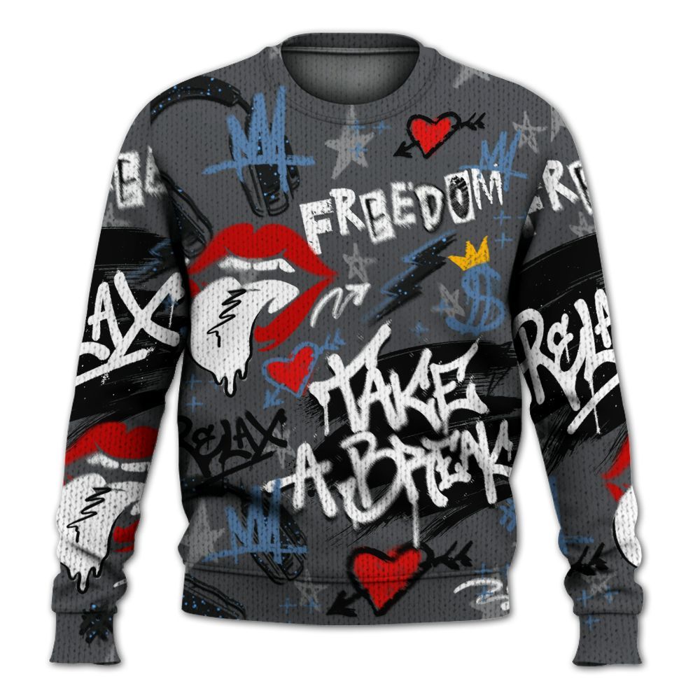 Knitted Sweater To Match Air Max 95 Stash - Take Break Freedom Graffiti Streetwear