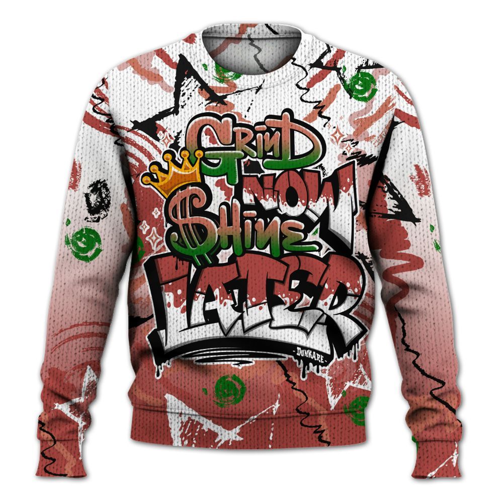 Knitted Sweater To Match Dune Red 13s - Grind Shine Later Drip