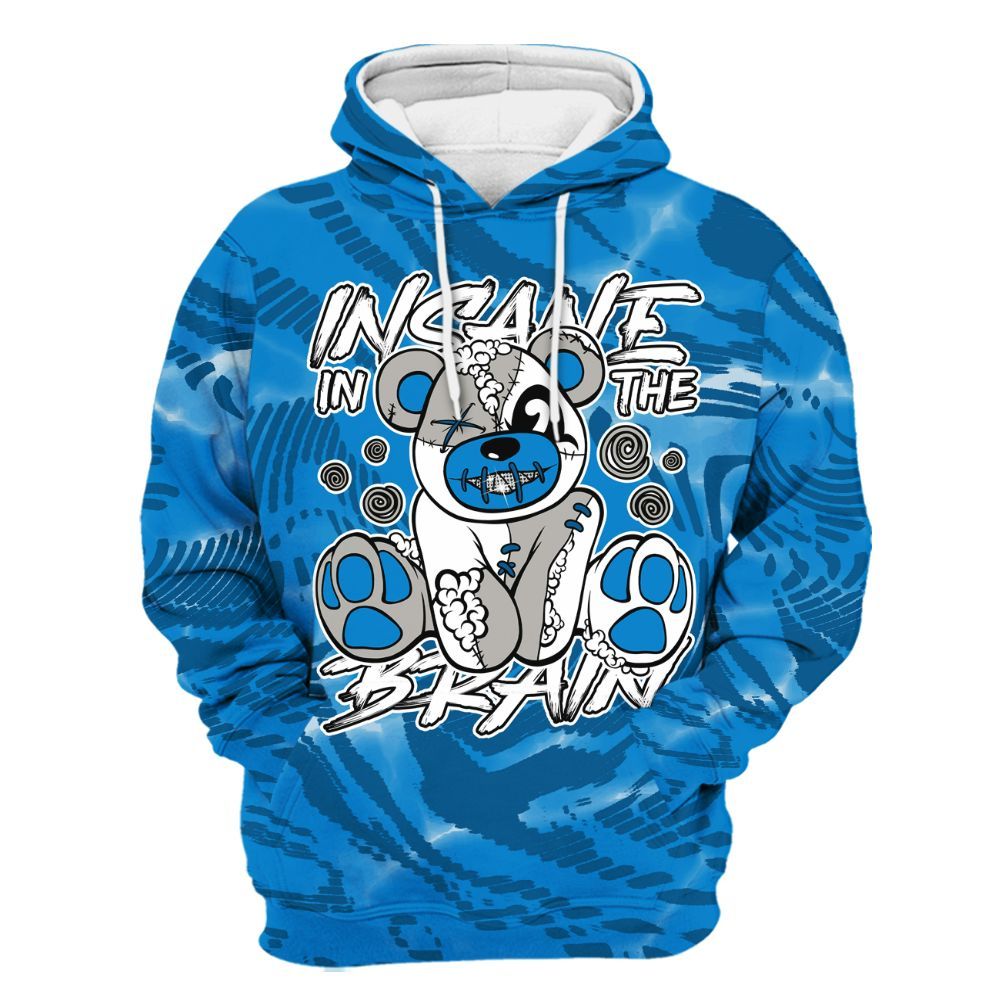 Hoodie To Match Military Blue 4s - Insanes Bear Fume All Over Print
