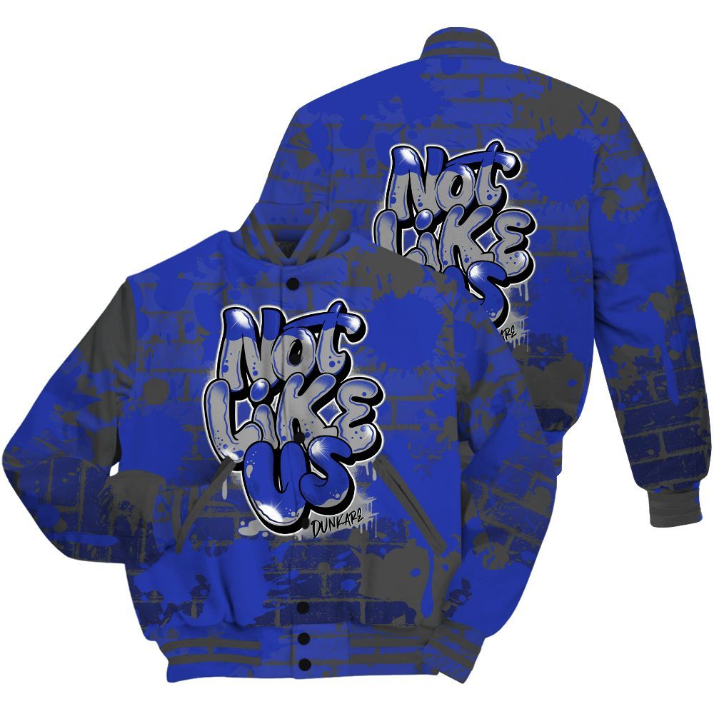 Varsity Jacket To Match Air Max Plus Black Racer Blue Shirt - None Like Us Graphic Brick Art All Over Print