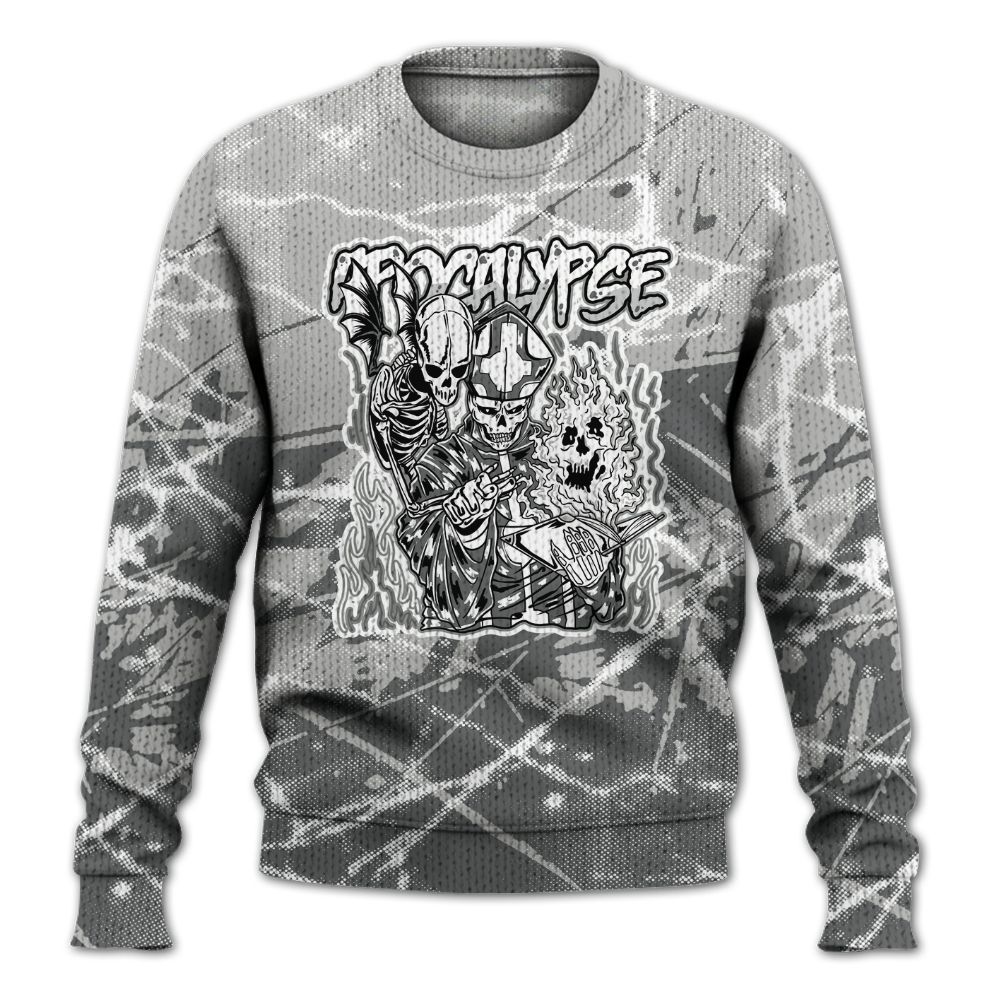 Knitted Sweater To Match Retro Wet Cement 4s - Apocalypse Skeleton Profound