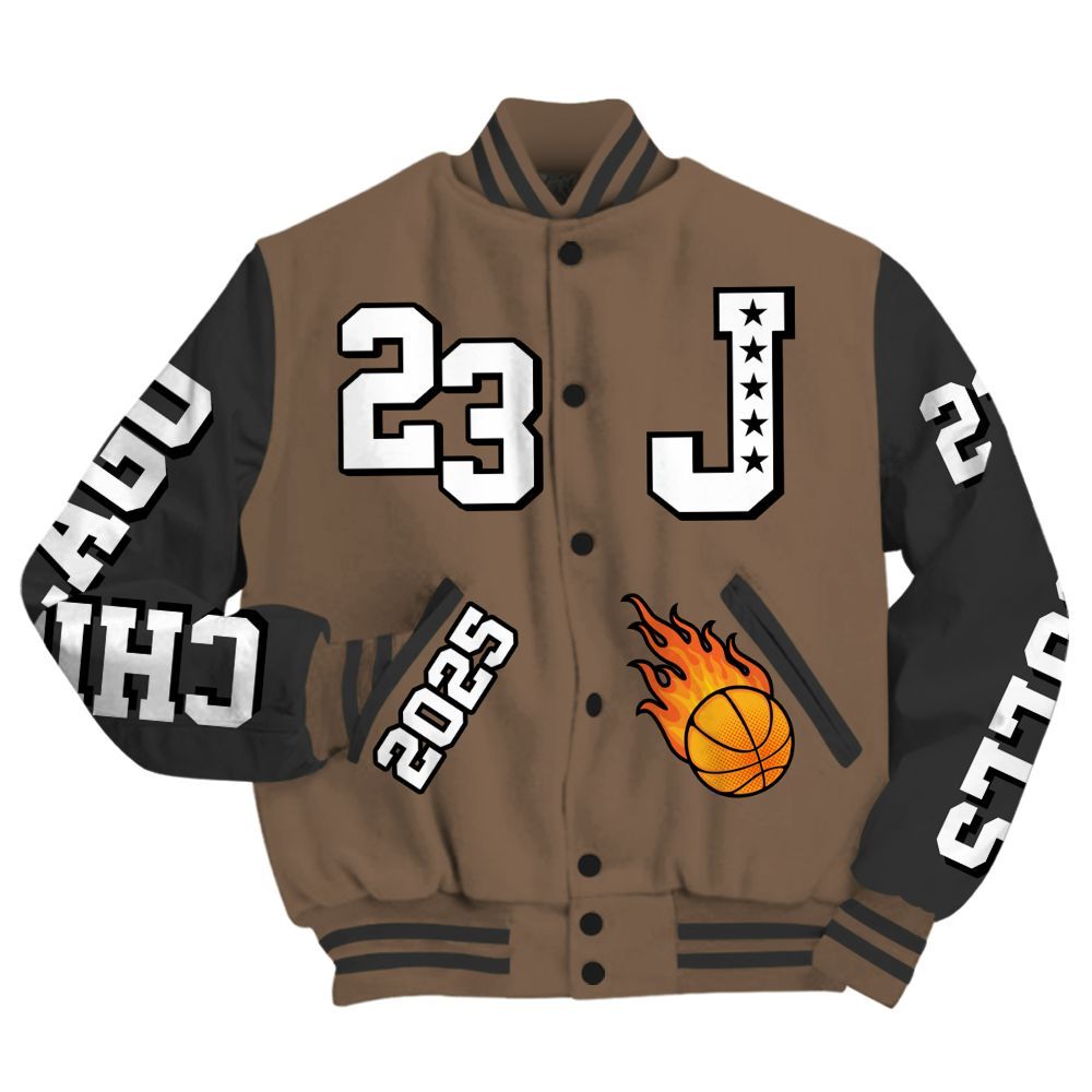 Varsity Jacket To Match Dark Mocha Jack - Chicago 23 Basketball All Over Print
