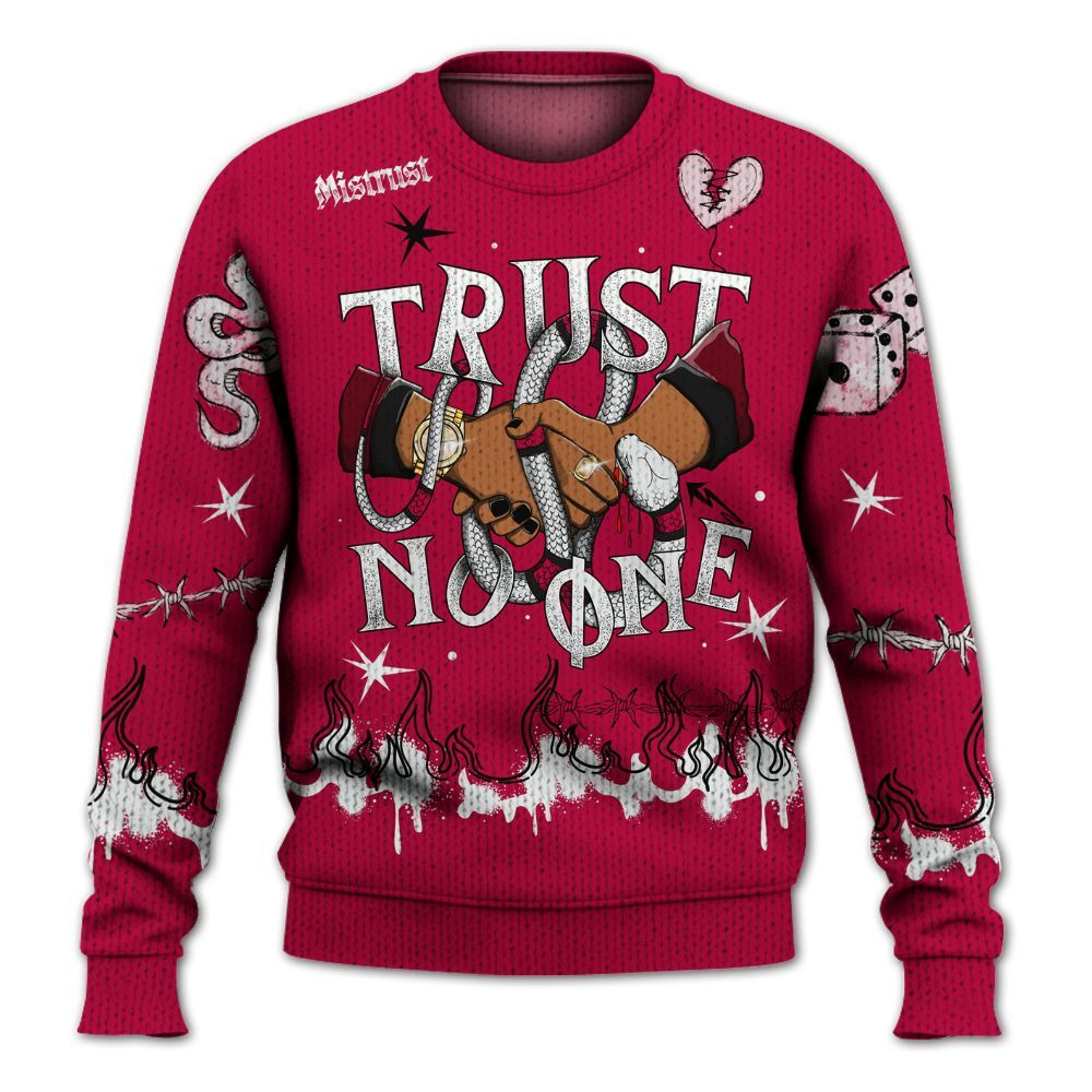 Knitted Sweater To Match Retro Chicago 2s - Trust No One Snake-Bite Doodle Crayon