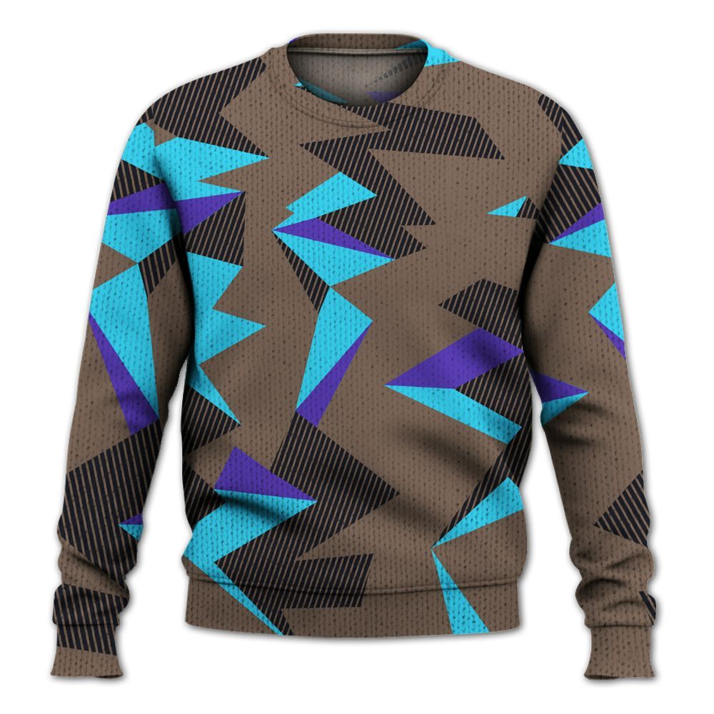 Knitted Sweater To Match Olive Concord 9s - Geometric Camouflage Pattern