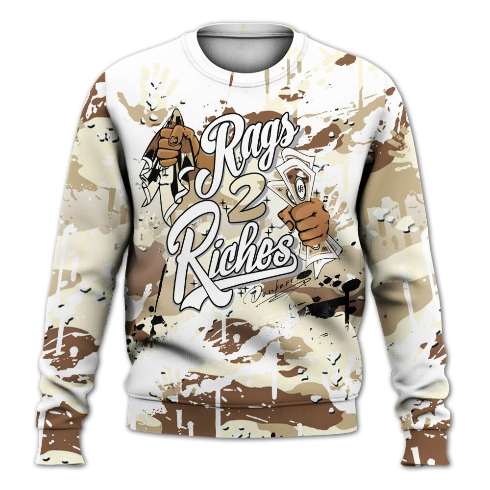 Sweatshirt To Match Desert Camo 3s - Rag 2 Riches All Over Print