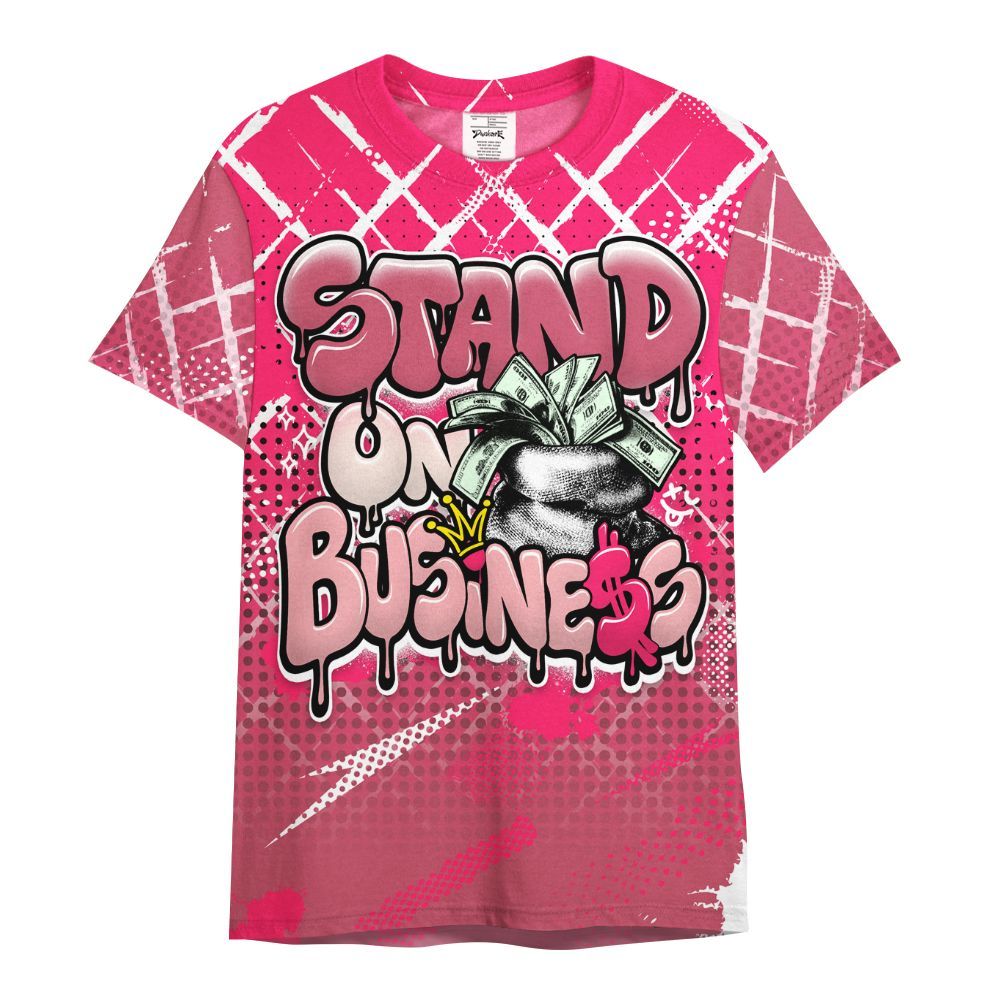 Shirt To Match A'One Hyper Pink Shirt, Halftone Stand Business Dripping All Over Print