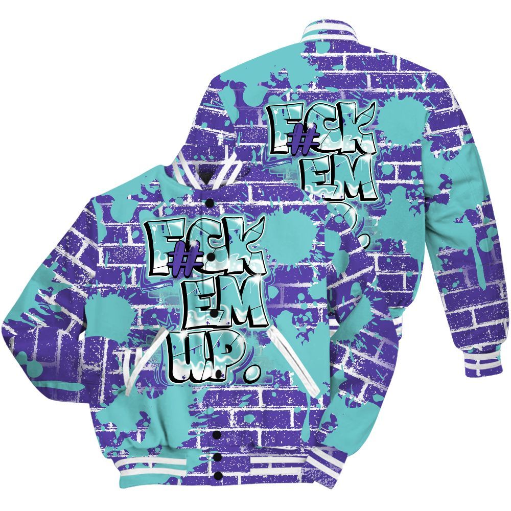 Varsity Jacket To Match Low Hornets 1s Shirt - F#ck Em Graphic Brick Art All Over Print