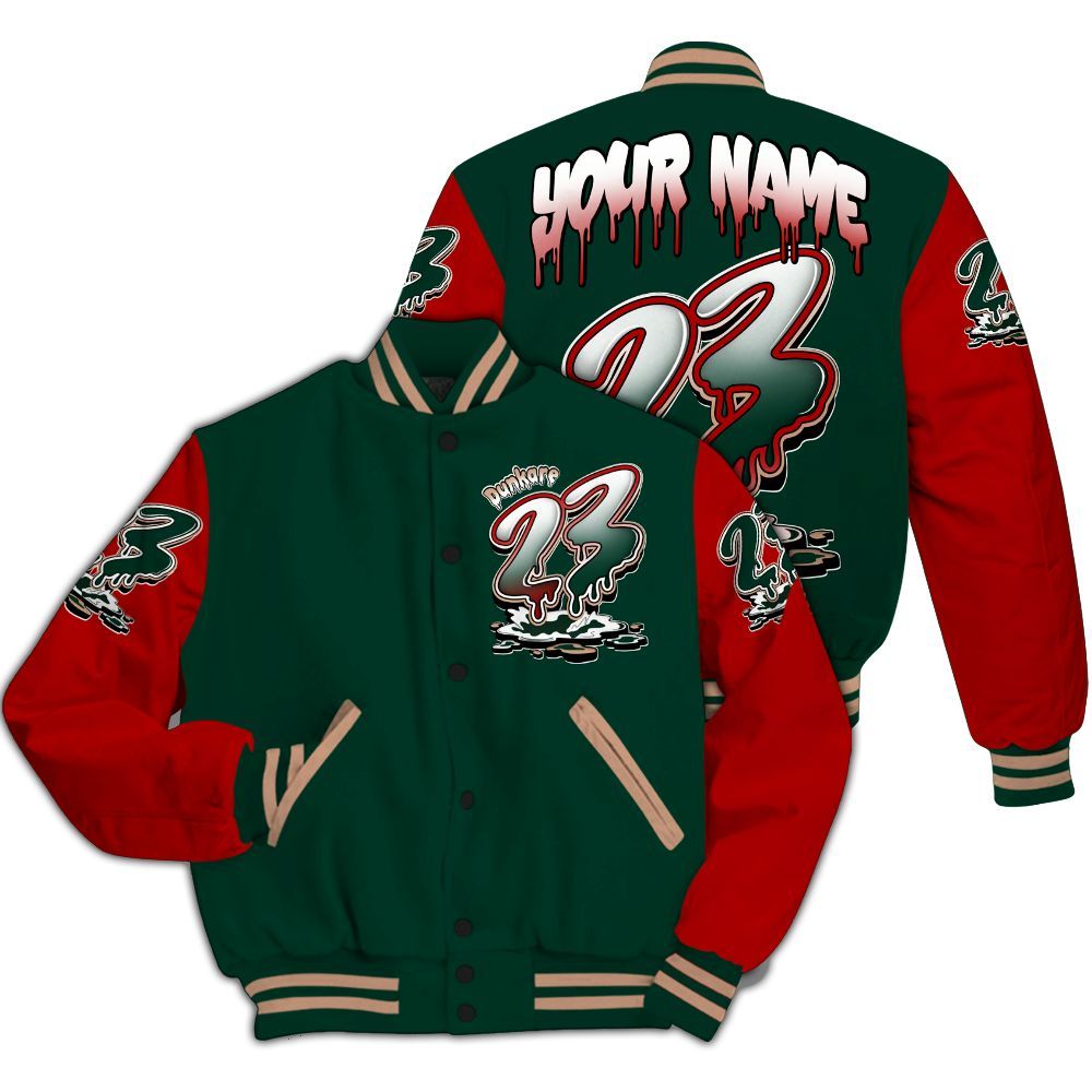 Varsity Jacket To Match Bin 23 8s - Custom Name 23 Drip All Over Print