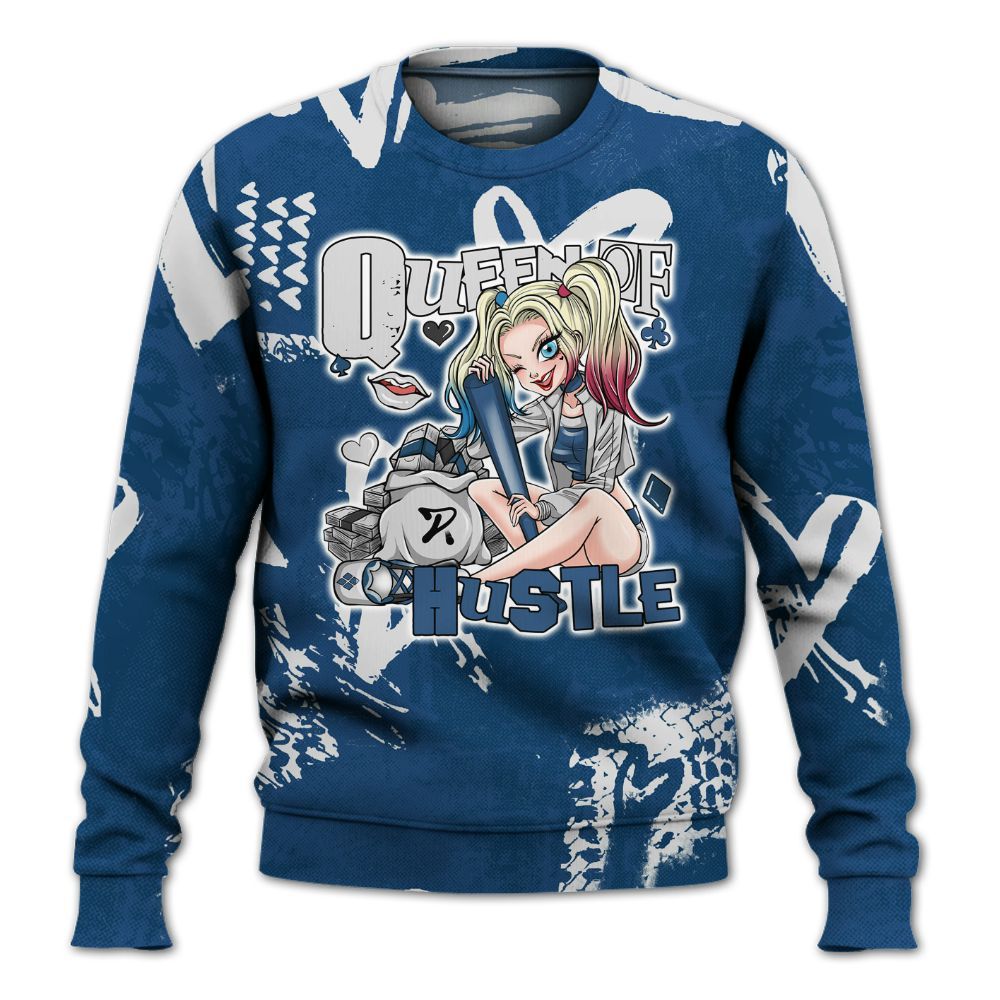 Sweatshirt To Match High OG Midnight Navy 1s - Hustles Quiinn Heart Grunge All Over Print