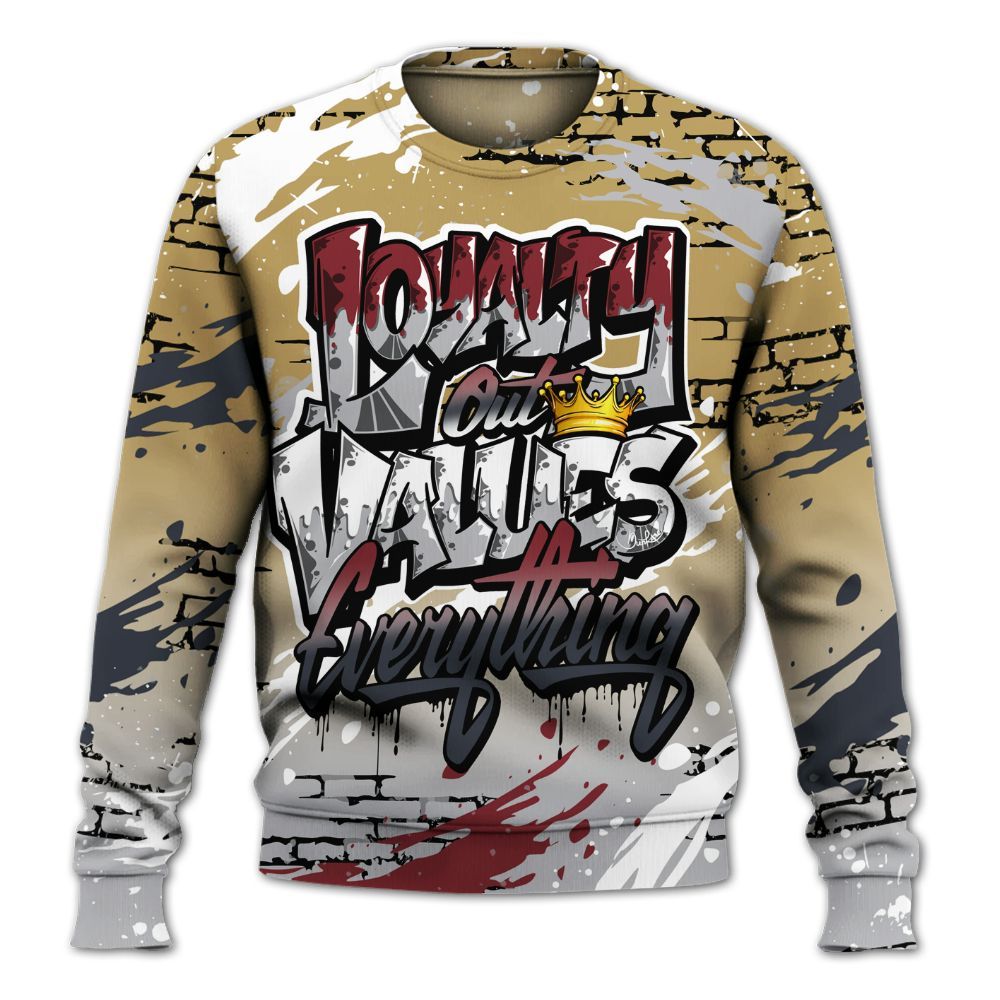 Sweatshirt To Match Kobe 4 Gold Medal - Values Of Loyalty Drip All Over Print