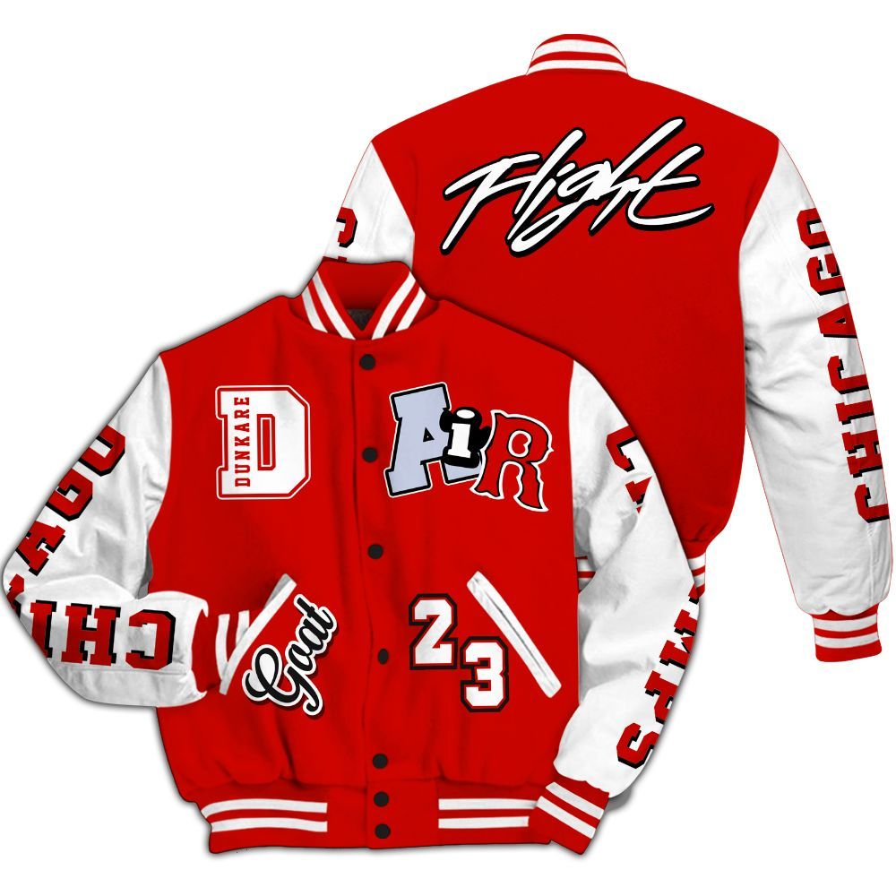 Varsity Jacket To Match Fire Red 6s Shirt - AIR Number 23 GOAT All Over Print