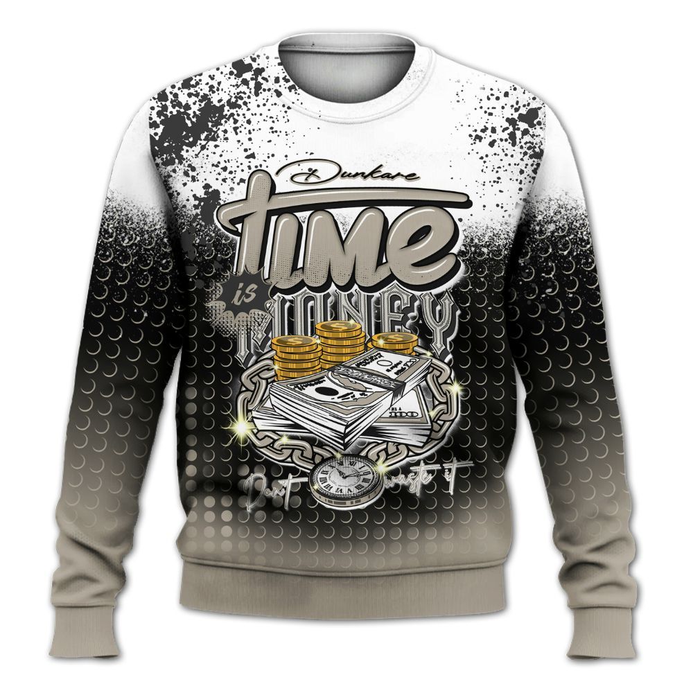 Sweatshirt To Match RM Light Bone 4s - Halftone Time Is Money All Over Print
