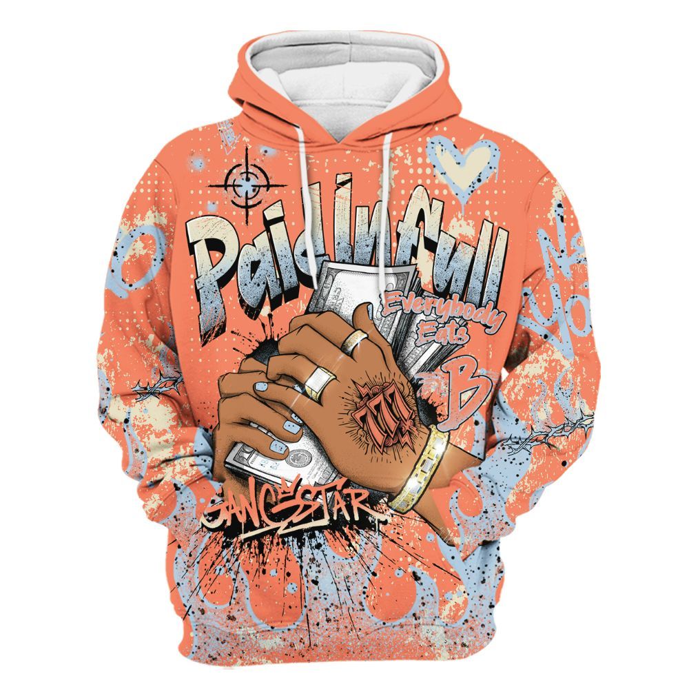Hoodie To Match DJ Khaled Crimson Bliss 5s - Lucky Money Paid In Full Graffiti All Over Print