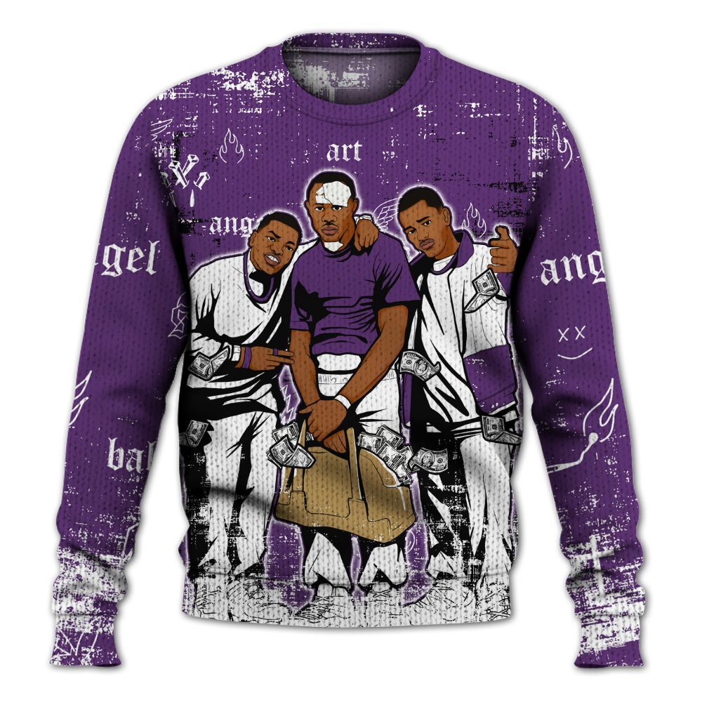 Sweater To Match Air Diamond Turf Ravens - Paid In Full Money Graphic