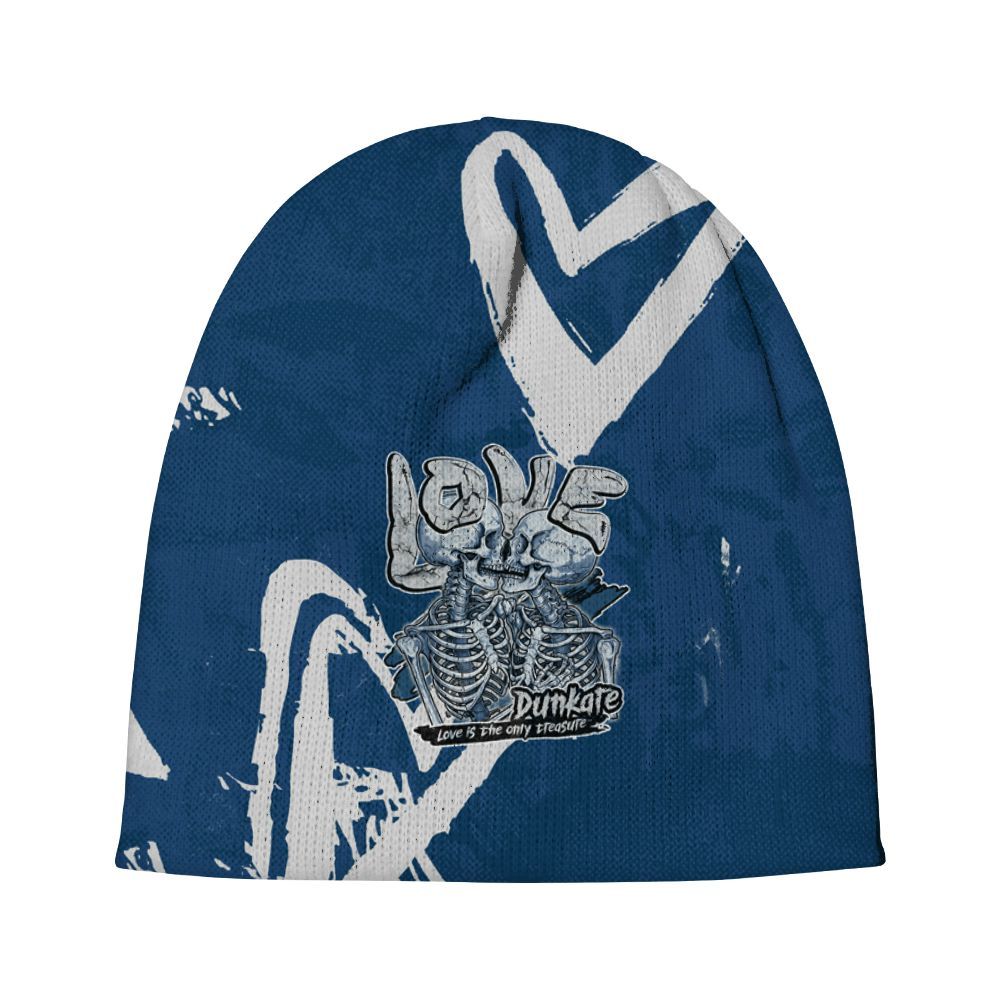 Beanie Hat To Match High OG Midnight Navy 1s - Skull Love Graphic