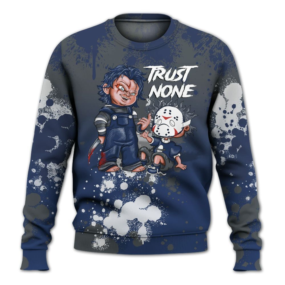 Sweatshirt To Match Retro Flint 13s - Trust No One Scary All Over Print