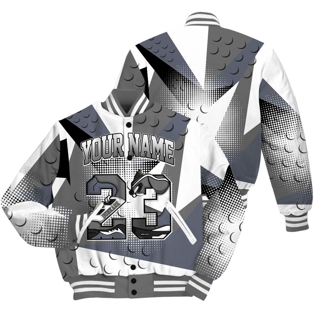 Varsity Jacket To Match Cool Grey 6s Shirt, Poly Custom Name Number 23 5s All Over Print