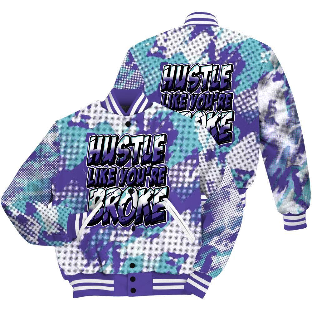 Varsity Jacket To Match Low Hornets 1s Shirt - Hustles Like Broke Abstract All Over Print