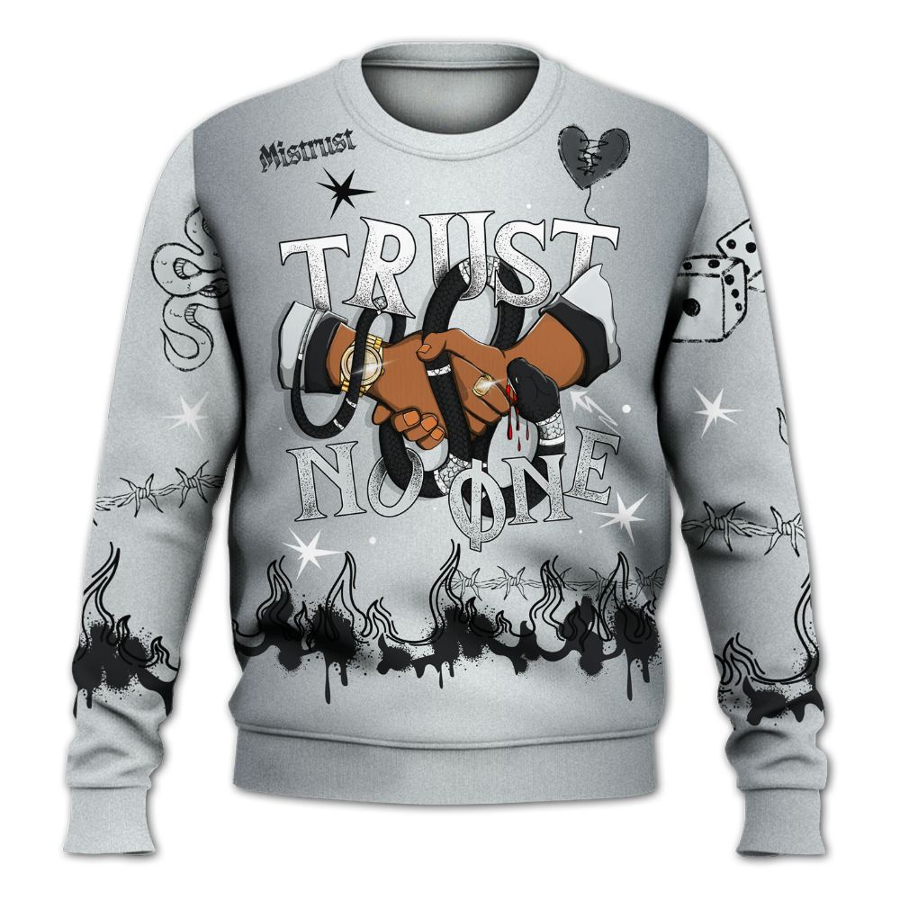 Sweatshirt To Match Cap And Gown 6s - Trust No One Snake-Bite Doodle Crayon All Over Print