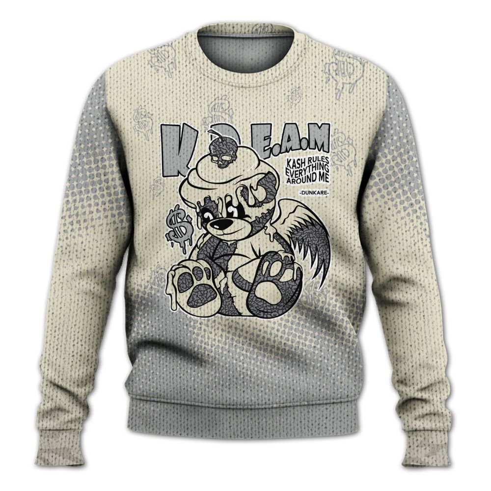 Knitted Sweater To Match Cement Grey 3s - Loot Bear Unique Drip