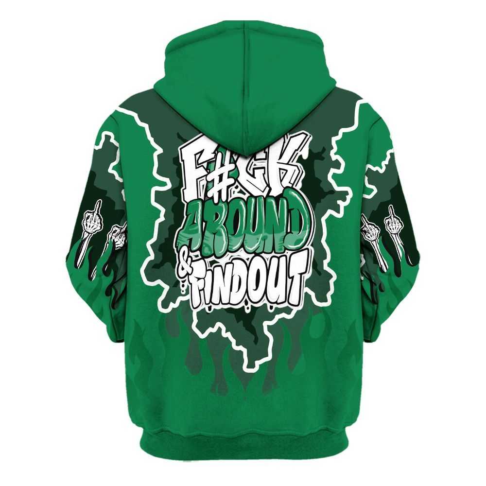 Hoodie To Match Pine Green 13s - F Around Find Out Graphic Trapped All Over Print