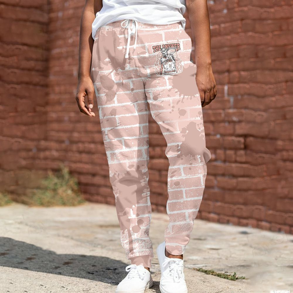 Sweatpant To Match Low Legend Pink 11s - Allen Answer Skeleton Brick All Over Print