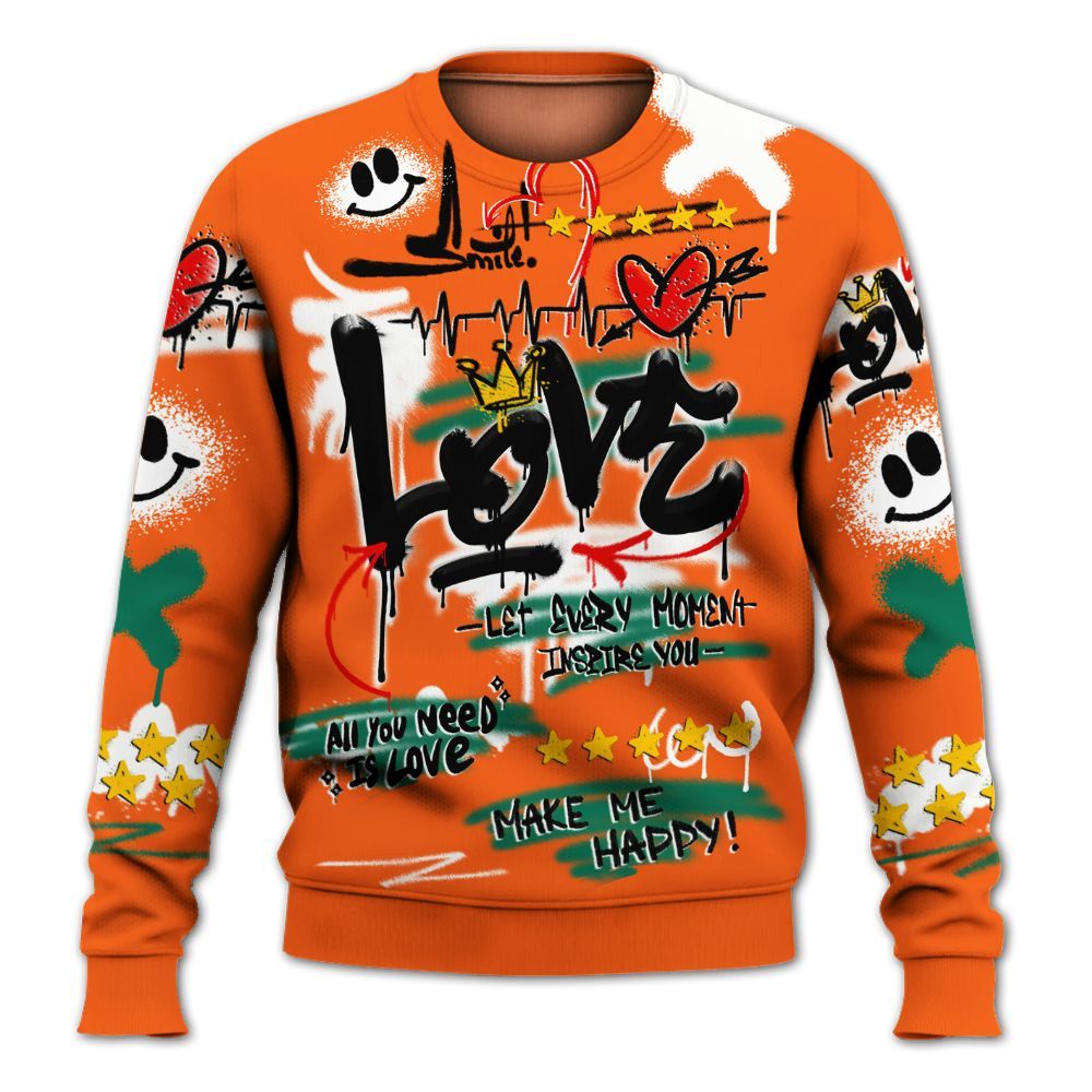 Sweatshirt To Match SoleFly Sail Gorge Green 3s - Happy Love Beats Graffiti Streetwear All Over Print