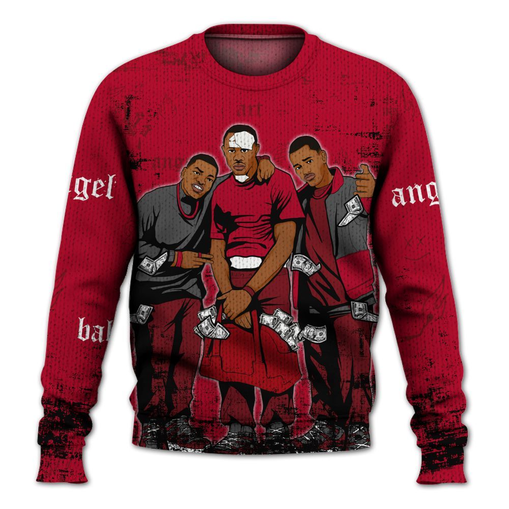Sweater To Match Air Foamposite Pro Gym Red - Paid In Full Money Graphic