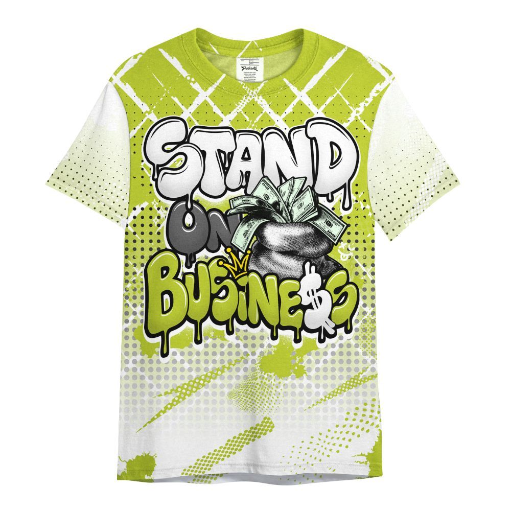 Shirt To Match Bright Cactus 13s - Halftone Stand Business Dripping All Over Print