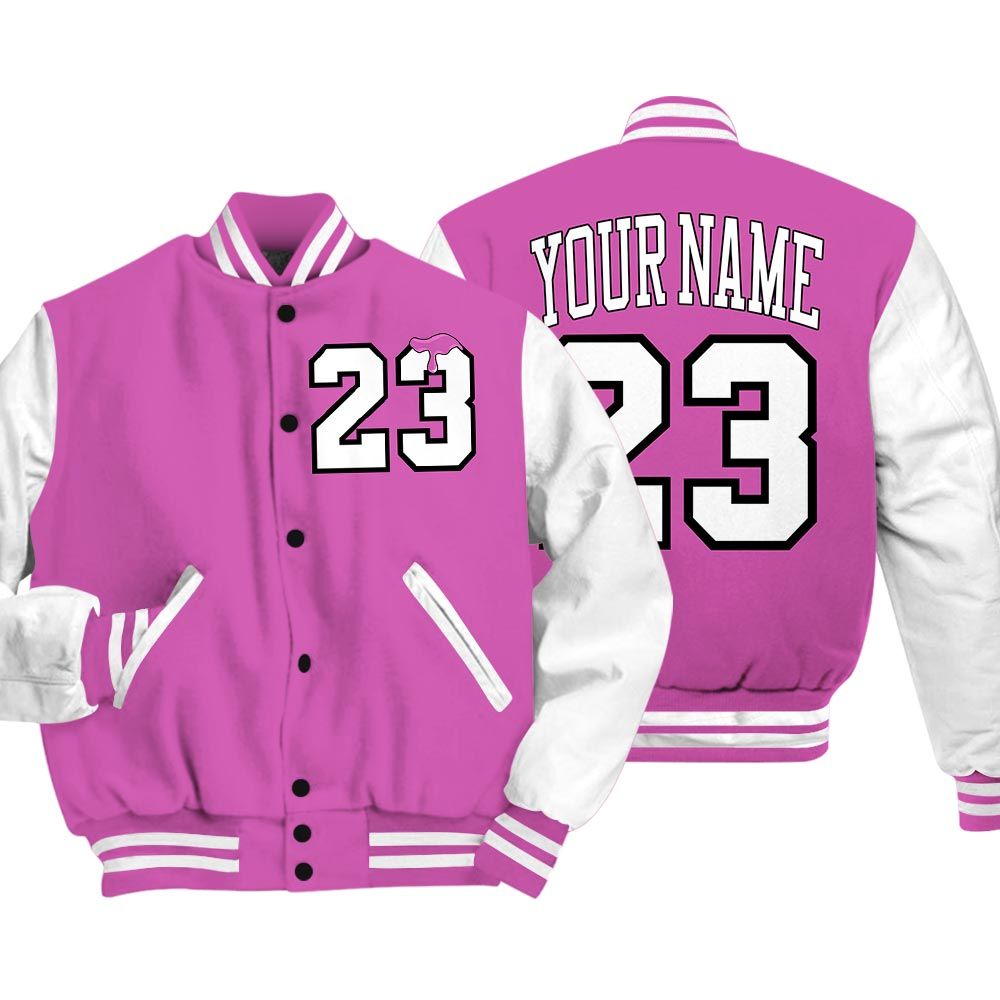 Varsity Jacket To Match Varsity Streetwear Custom Name Number 23 Drip, Hyper Violet 4s T-Shirt, Sneaker Hyper Violet 4s Baseball Varsity Jacket 1604 NCT