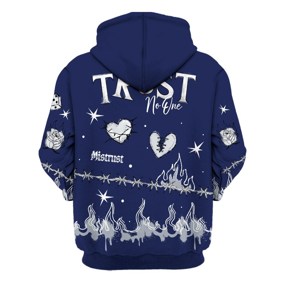 Hoodie To Match Midnight Navy 11s - Trust No One Snake-Bite Doodle Crayon All Over Print