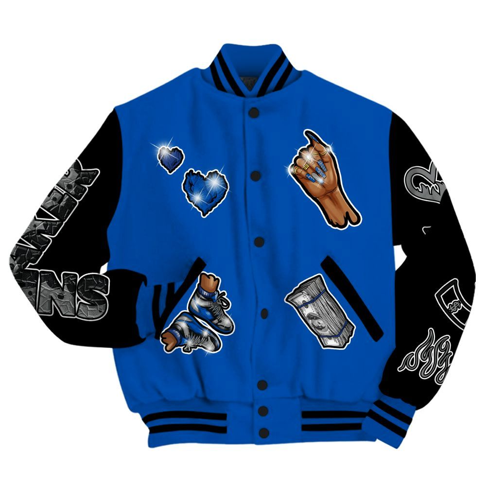 Varsity Jacket To Match Racer Blue 5s - Sneakerz Girlz All Over Print
