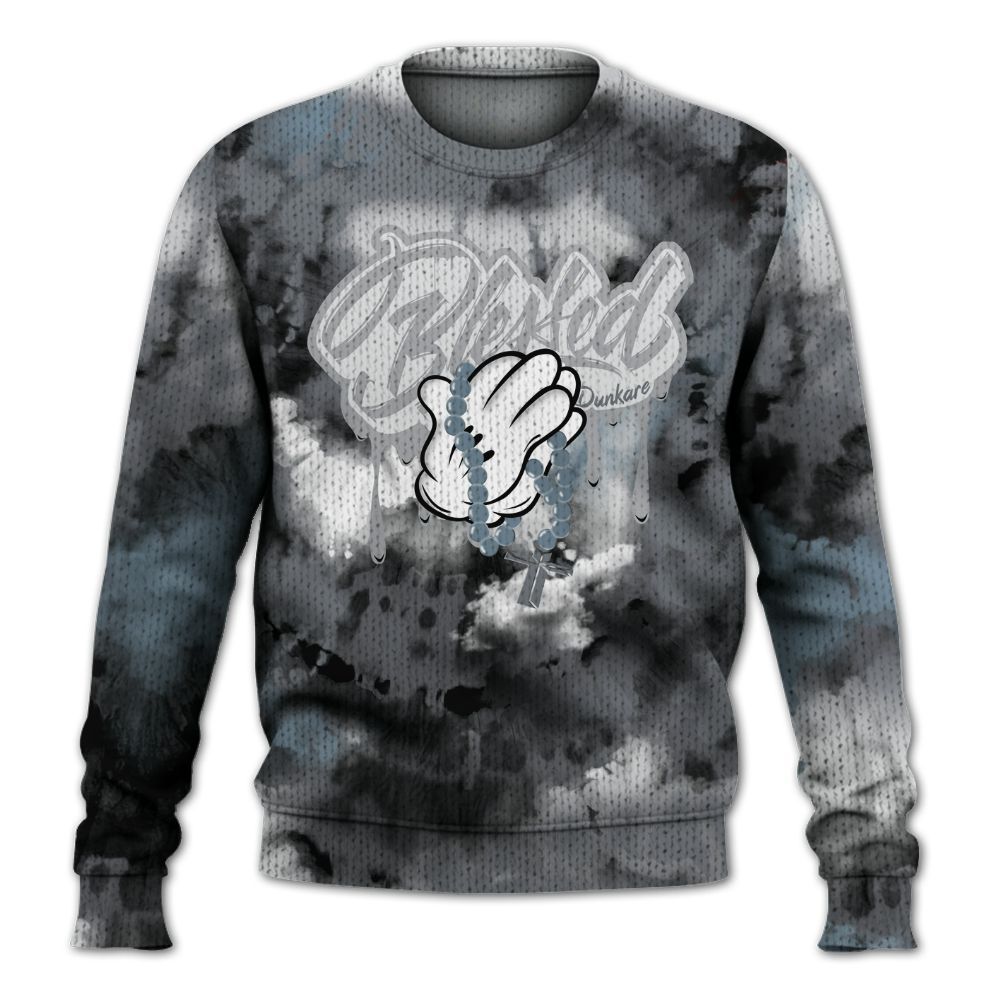 Knitted Sweater To Match Air Max DN Silver Bullet - God Blessed Tie Dye