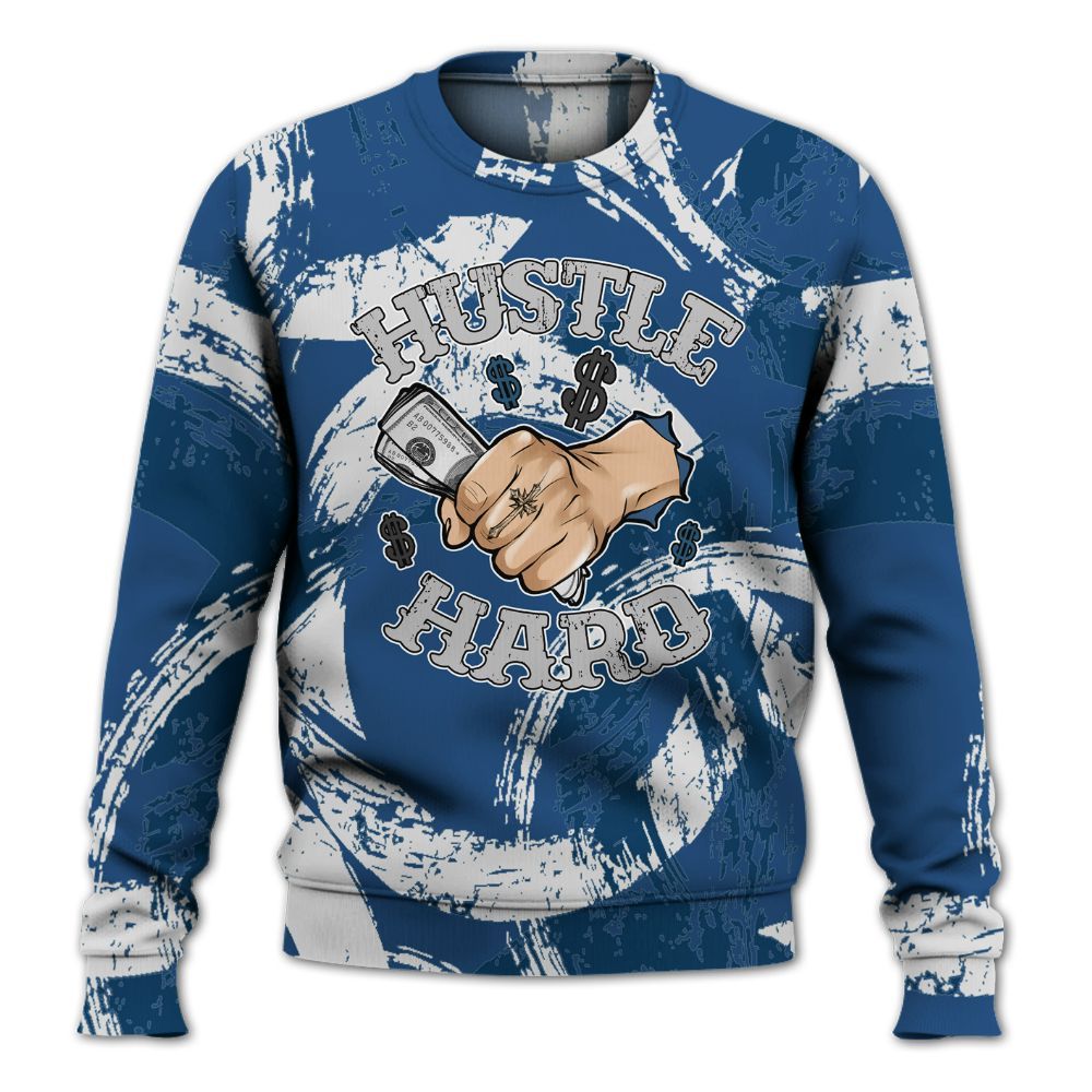 Sweatshirt To Match High OG Midnight Navy 1s - Hustles Hard! Splash All Over Print
