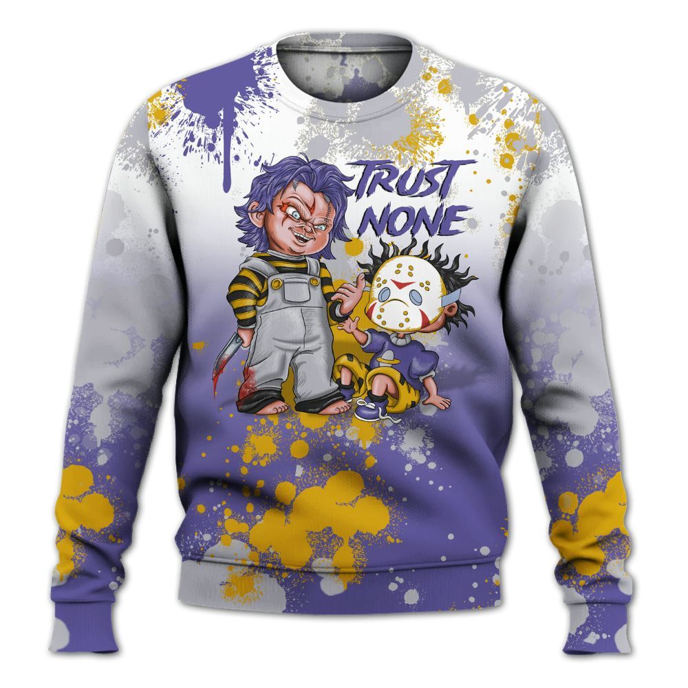 Sweatshirt To Match Lakeshow 4s - Trust No One Scary All Over Print