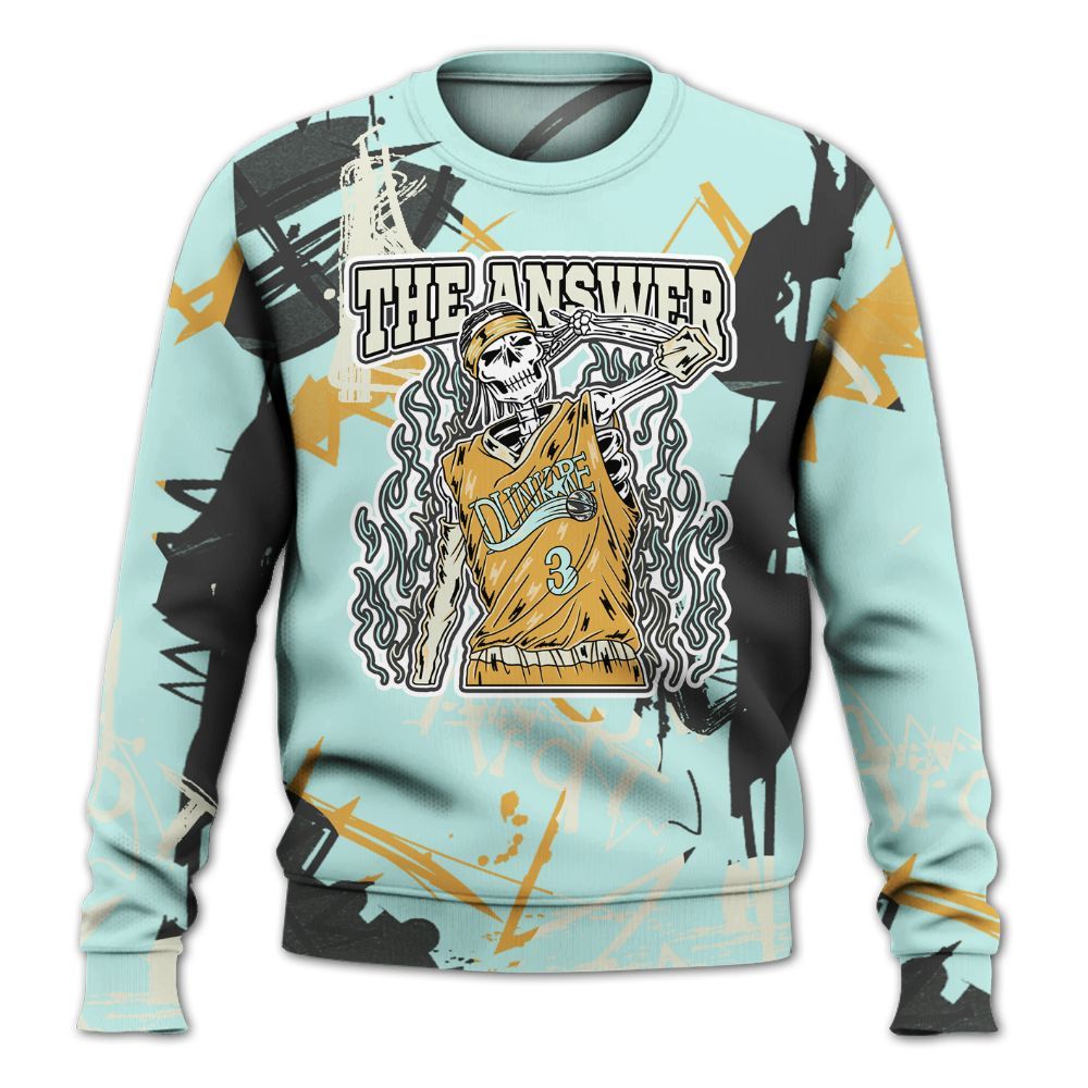 Sweatshirt To Match Pure Platinum 4s - Allen Answer Skeleton Messyz All Over Print
