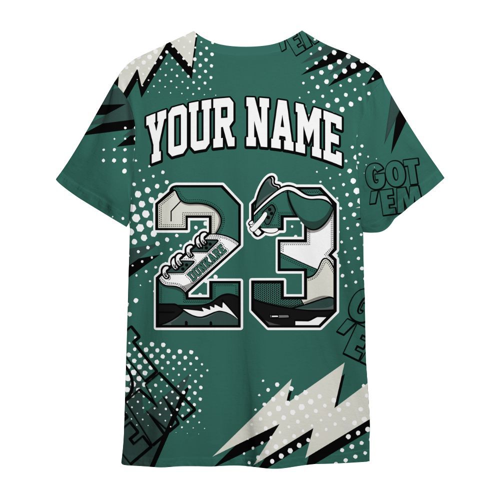 Shirt To Match RM Oxidized Green 4s - Custom Name Number 23 5s All Over Print