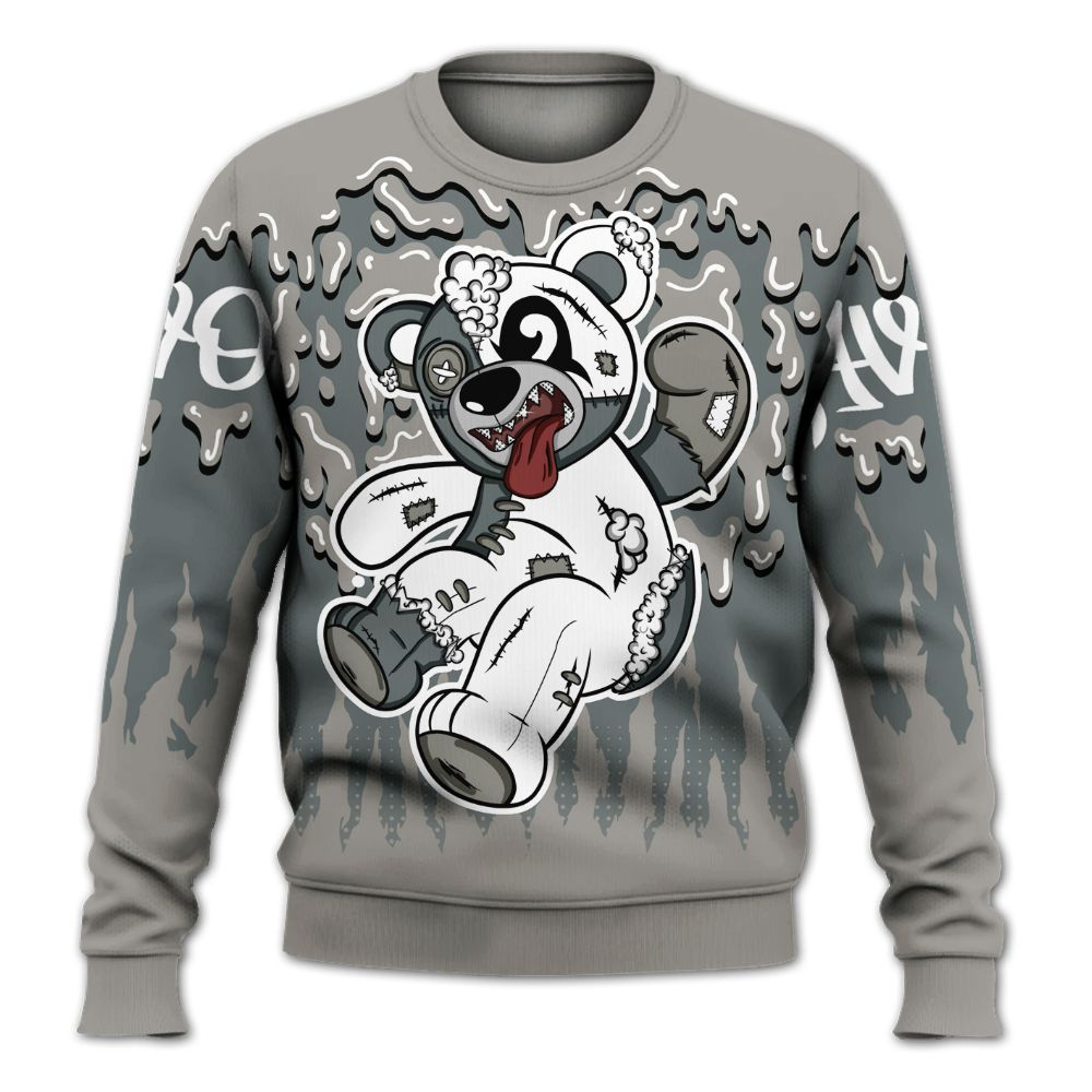 Sweatshirt To Match Cool Grey 9s - Havok Bear Dripping All Over Print