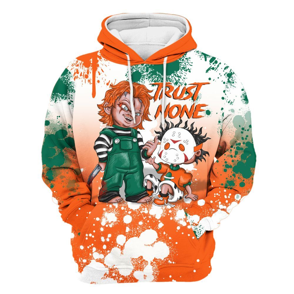 Hoodie To Match SoleFly Sail Gorge Green 3s - Trust No One Scary All Over Print