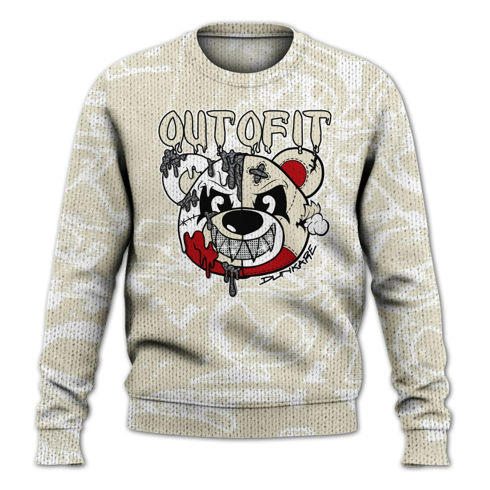 Knitted Sweater To Match Cement Grey 3s - Out Of It Bear Avant-Garde