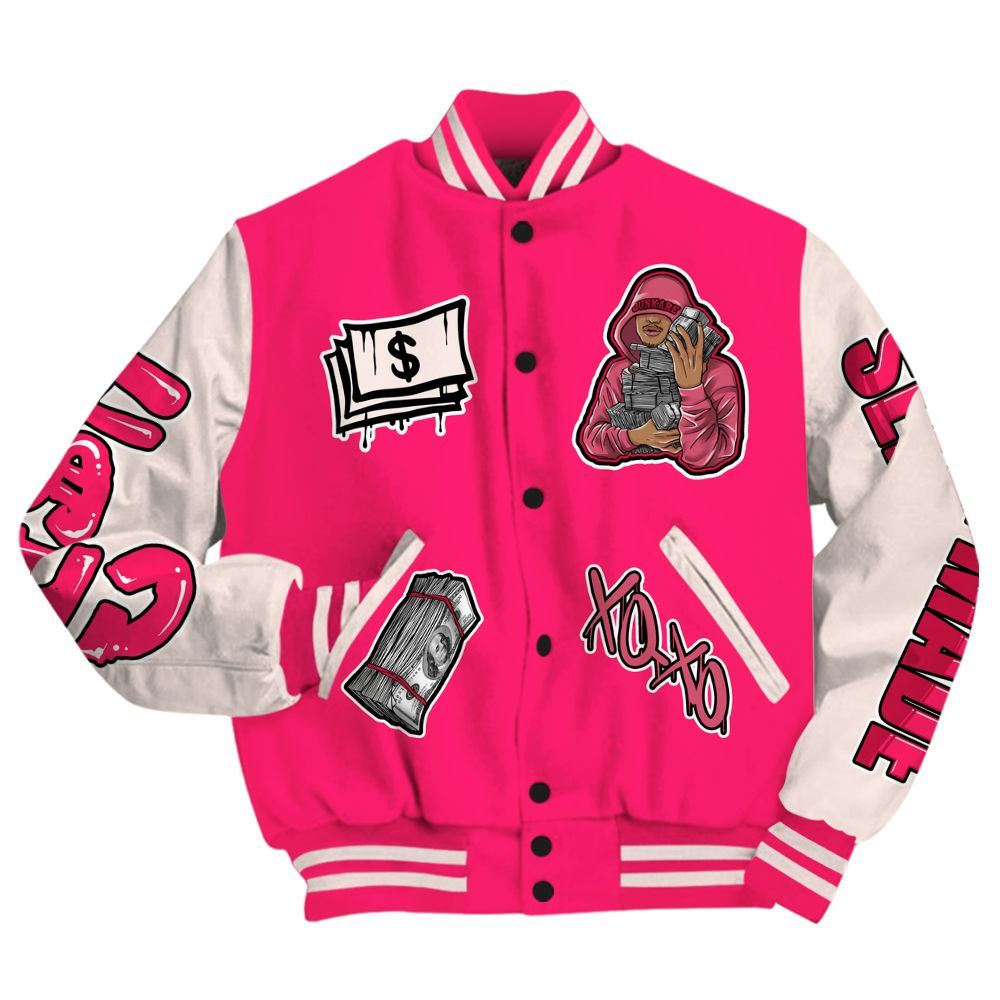 Varsity Jacket To Match A'One Pink Aura - Selfmade All Over Print