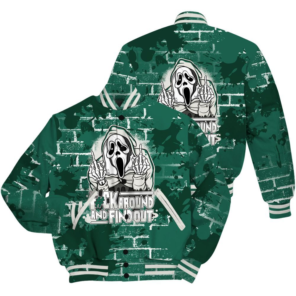 Varsity Jacket To Match Oxidized Green 4s Shirt - F#CK And Find Out Graphic Halloween All Over Print