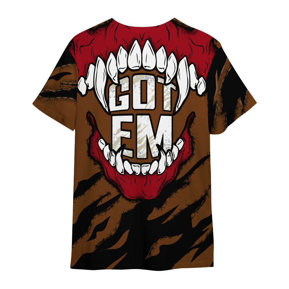 Shirt To Match Archaeo Brown 5s - GOT 'EM Skeleton Scratch All Over Print